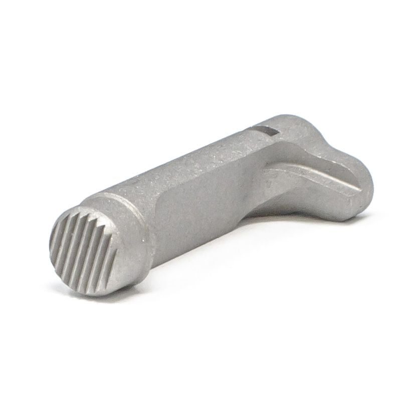 Fusion Firearms 1911 Double Stack Magazine Catch – Extended, Stainless Serrated
