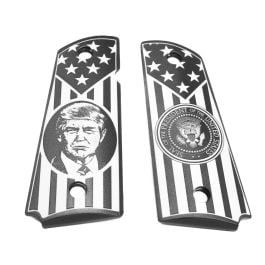Fusion Firearms Trump Engraved 1911 Officer Size Grips – Aluminum
