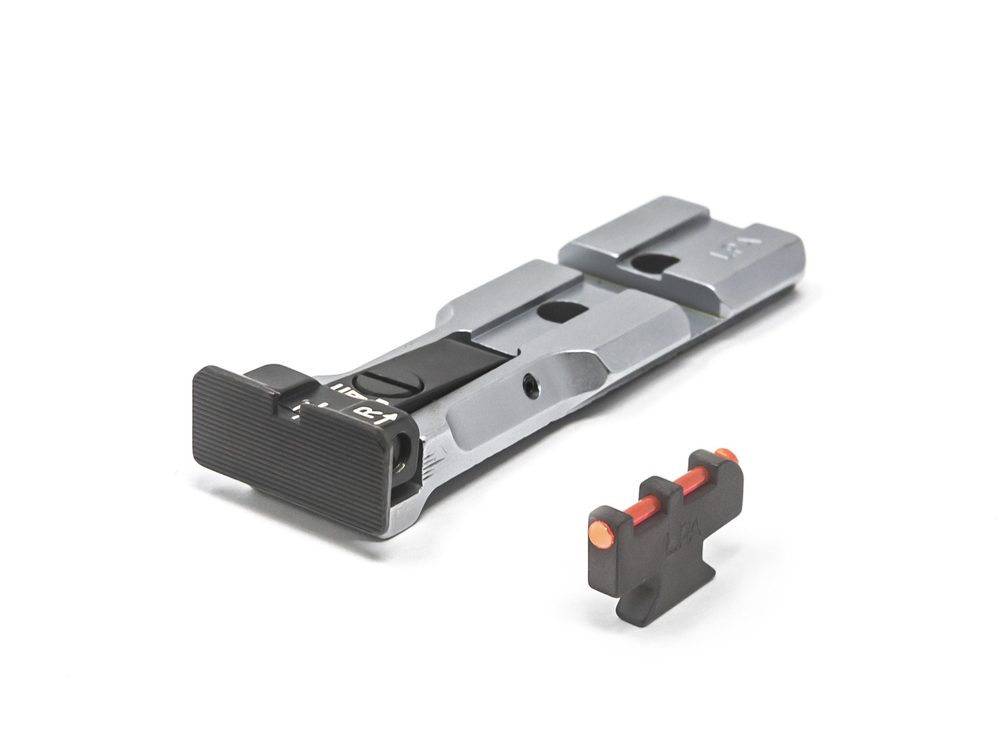 Fusion Firearms S&W RMR Rear Sight Black Target Silver Body With Red Plunger Front Sight