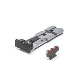 Fusion Firearms S&W RMR Rear Sight Black Target Silver Body With Red Plunger Front Sight