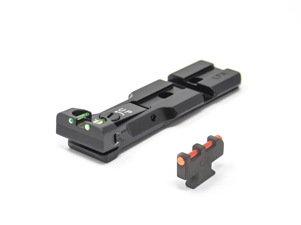 Fusion Firearms S&W RMR Rear Sight Fiber Optic Black Body With Red Plunger Front Sight