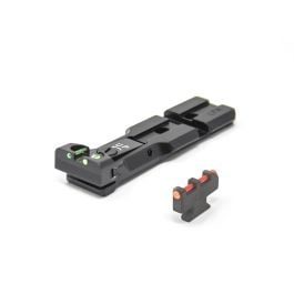 Fusion Firearms S&W RMR Rear Sight Fiber Optic Black Body With Red Plunger Front Sight