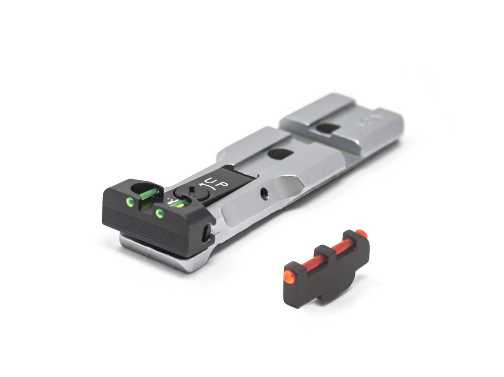 Fusion Firearms S&W RMR Rear Sight Fiber Optic Silver Body With Red Pin Front Sight