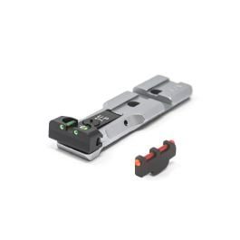 Fusion Firearms S&W RMR Rear Sight Fiber Optic Silver Body With Red Pin Front Sight