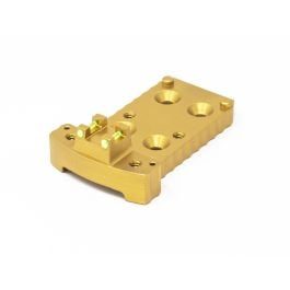 Fusion Firearms 1911 RMR Base Plate (Trijicon Style) -Light-Weight Aluminum -Gold, Fiber Optic